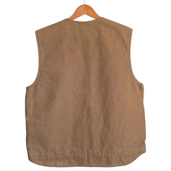 Carhartt Sherpa Lined Workwear Vest Size M Brown Zip Front Gorpcore - Picture 2 of 6